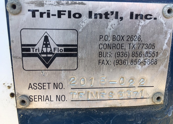 Triflo MFS3000 Mud Tank vin 4575