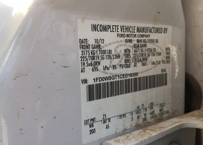 2012 F550 Crew Cab Service-Crane Truck 9356